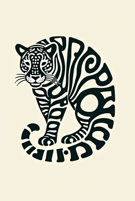 make a logo that consists of a pantanal jaguar formed by numbers