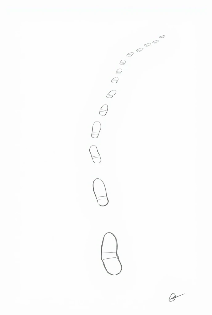 Line drawing of footprints