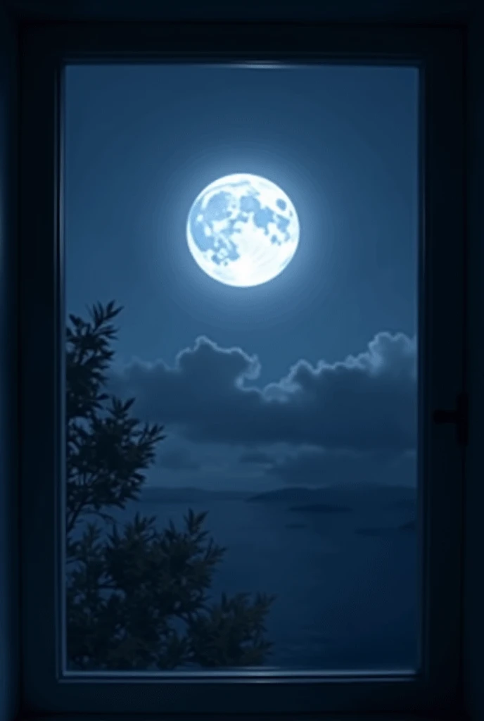 I can see the full moon from the window