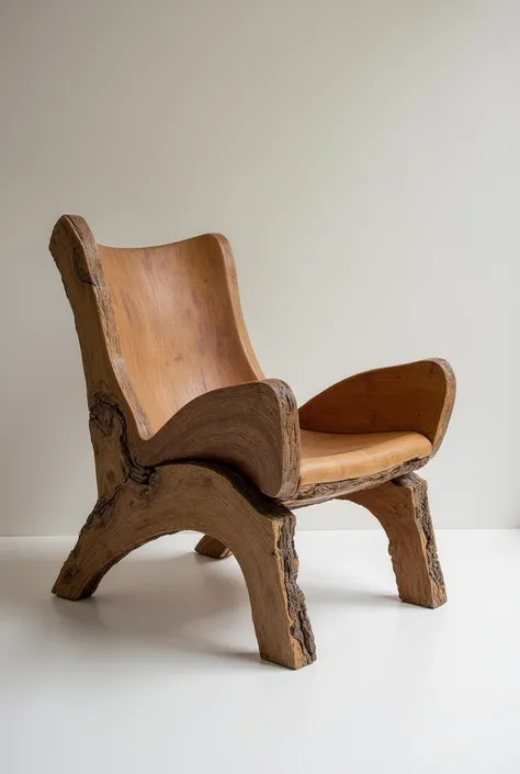 I want an innovative rustic style armchair made of wood