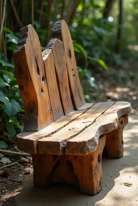 I want an exotic rustic style bench made of wood