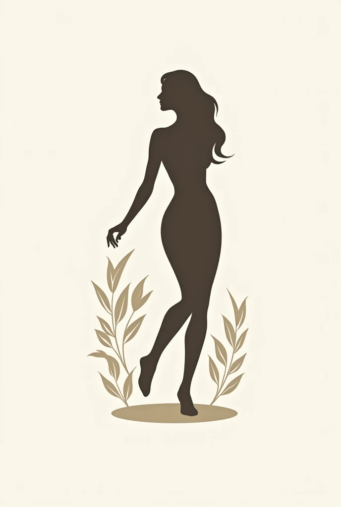 Comprehensive beauty logo with a woman&#39;s silhouette 