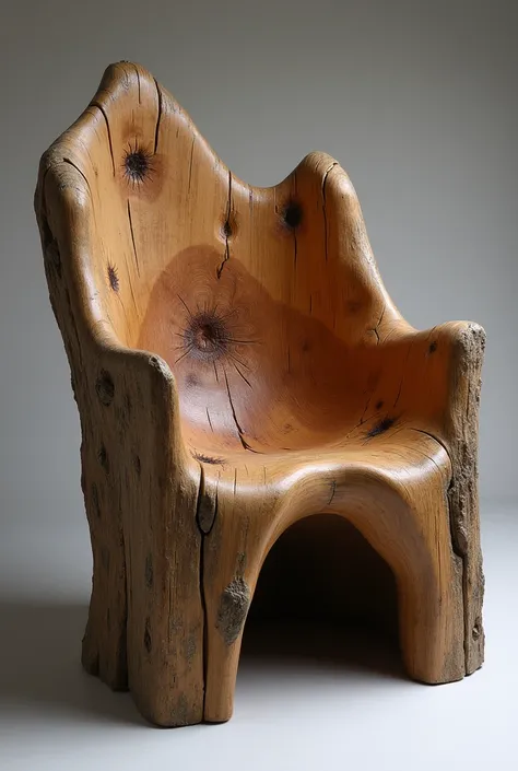 Rare rustic style armchair made from tree trunk