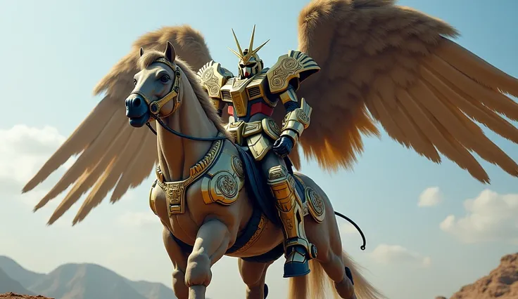 8k，very carefully，Mobile Suit Gundam，in the real world，The armor is carefully crafted，The left shoulder armor is clearly engraved with「ZION」，The right shoulder armor is clearly engraved with「4794」，There are huge wings on the back，Mecha and lion combined，Ev...