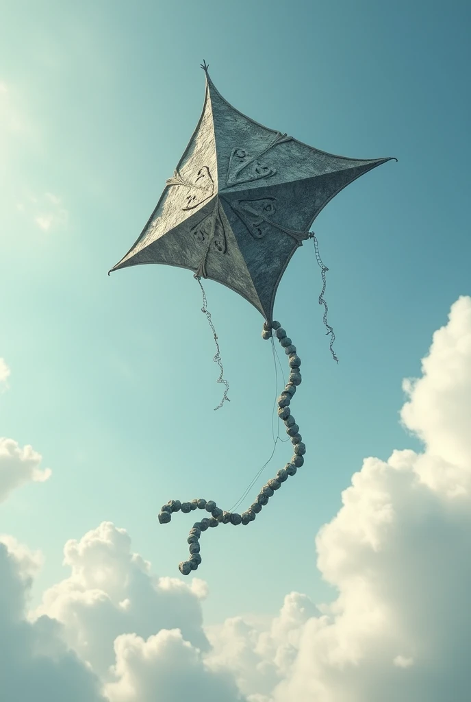 A kite made of stone flying 