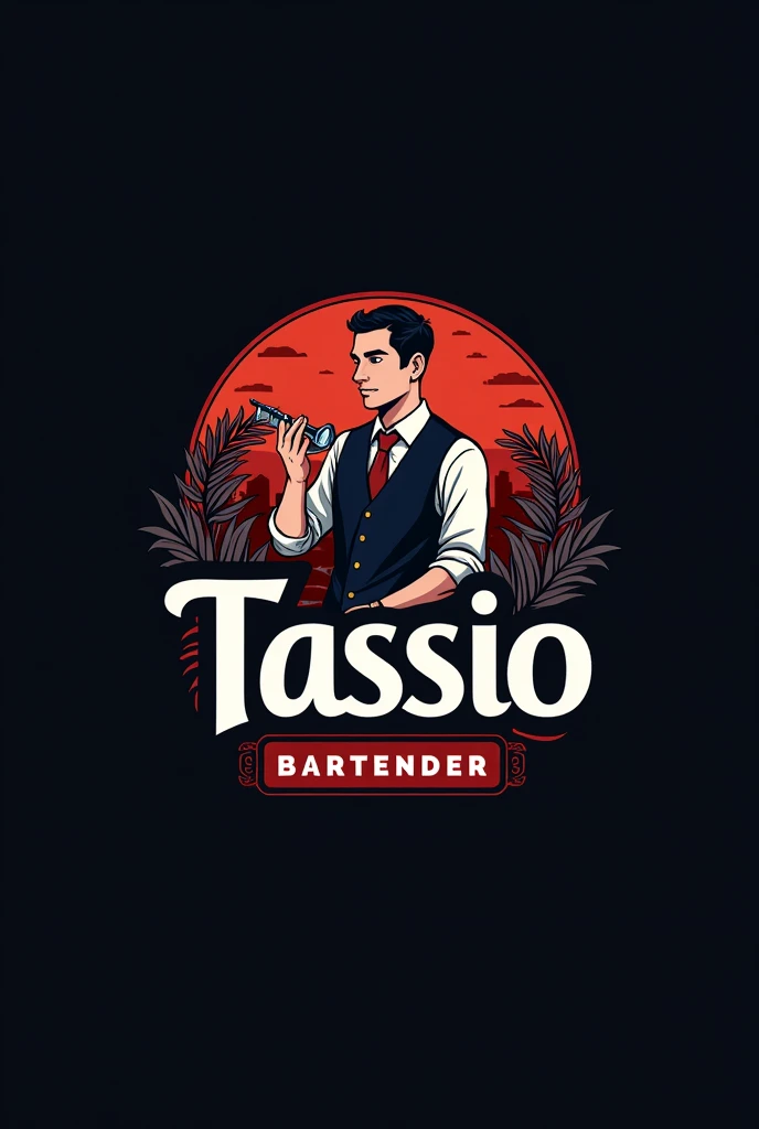 Create a bartender logo with the word Tassio Bartender