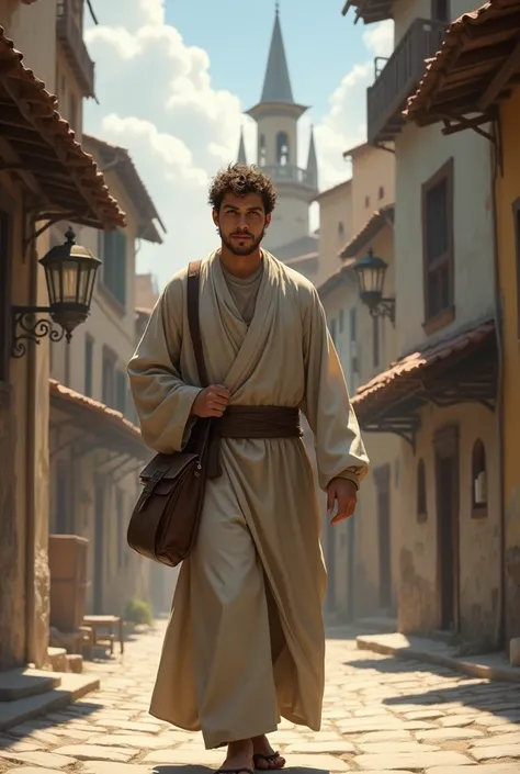 Young religious man going to school 