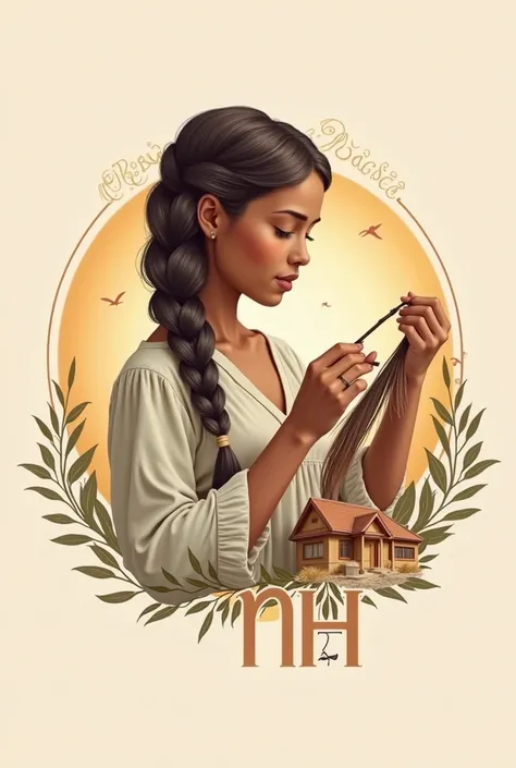 logo of a braider with a house with the acronym NH 
