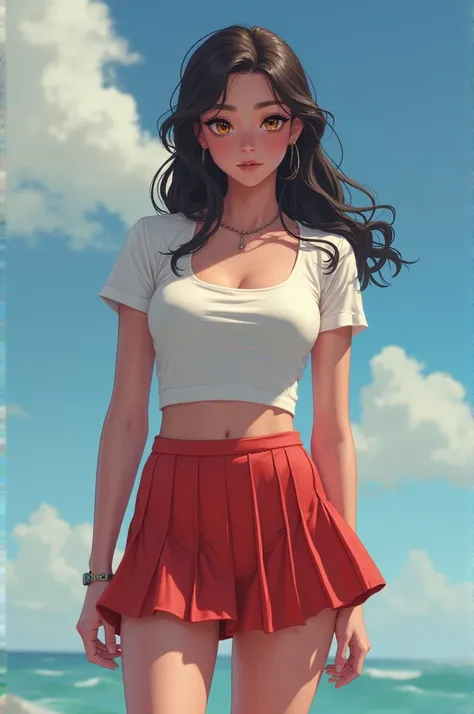 Image of a girl in a miniskirt 