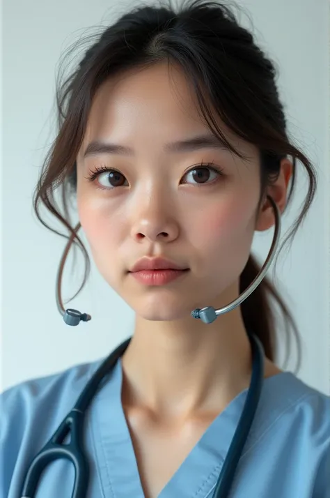 My face with a stethoscope object