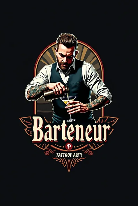 Create a logo for a bartender and tattoo artist 