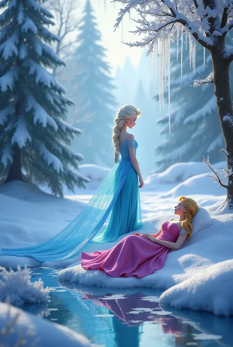 I left frozen kissing sleeping beauty

