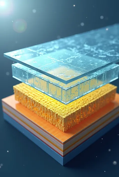 Could you draw a cell of a perovskite photovoltaic panel which has a thermal insulating polymer?, to protect the mineral from moisture?

