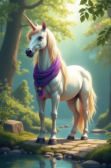 A unicorn with a scarf 
