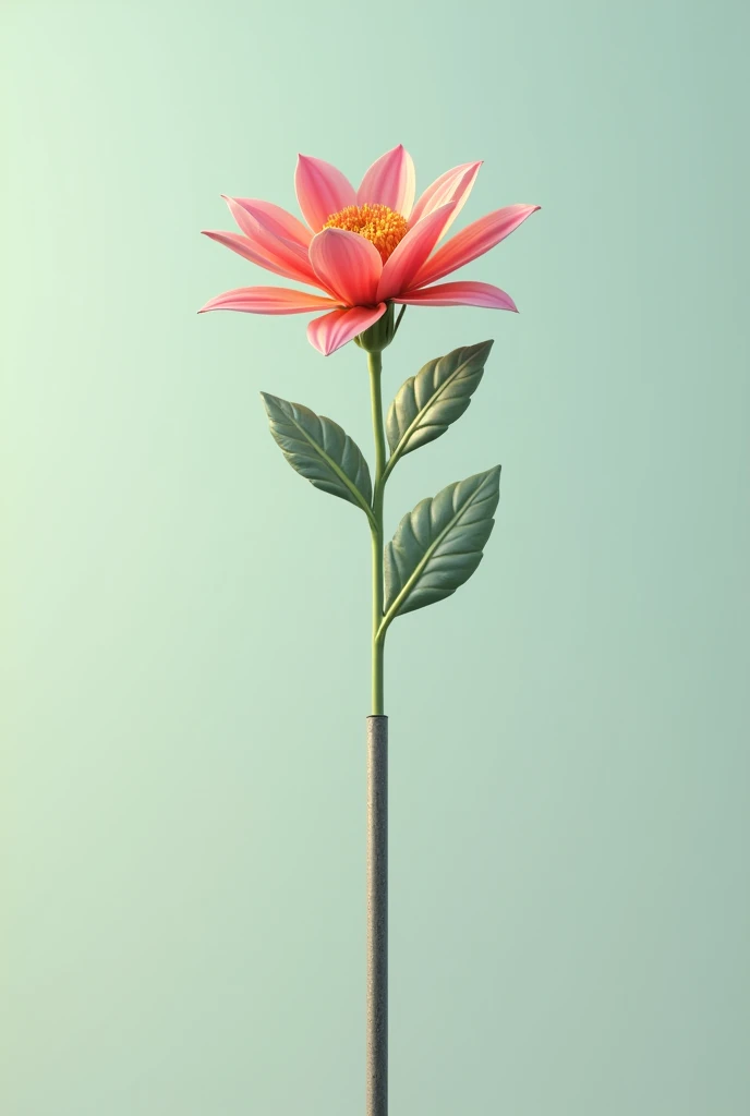 Flower growing on top of a pole