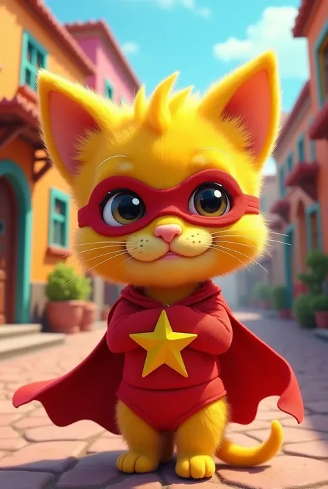 A Simpson-style kitten dressed as a chapolin
