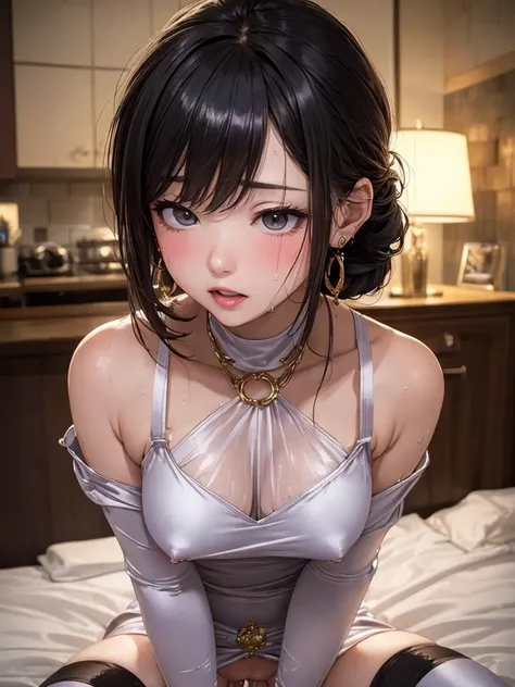 nsfw, (エロ), a precious special bitch hentai porn scene, Express all her emphasized feelings through her facial expressions and posing, 
ultra masterpiece, ultra high quality, Oppressive, impactful, photorealistic:1.1, ultra high resolution, described in ul...