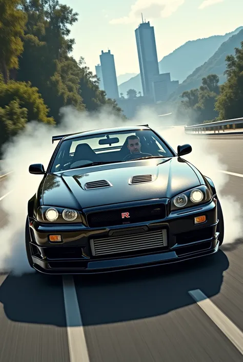 Paul walker drifting in r34 skyline