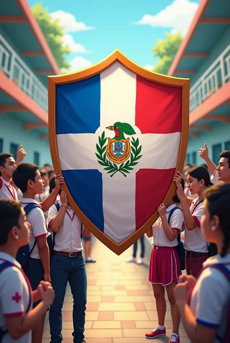 patriotic activities of the dominican republic of social sciences in school, The shield is not right
