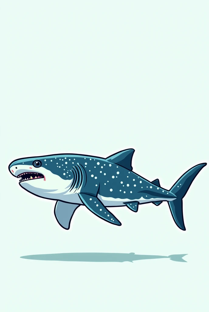 Cartoon image of a whale shark from the side showing its mouth and gill slits 

