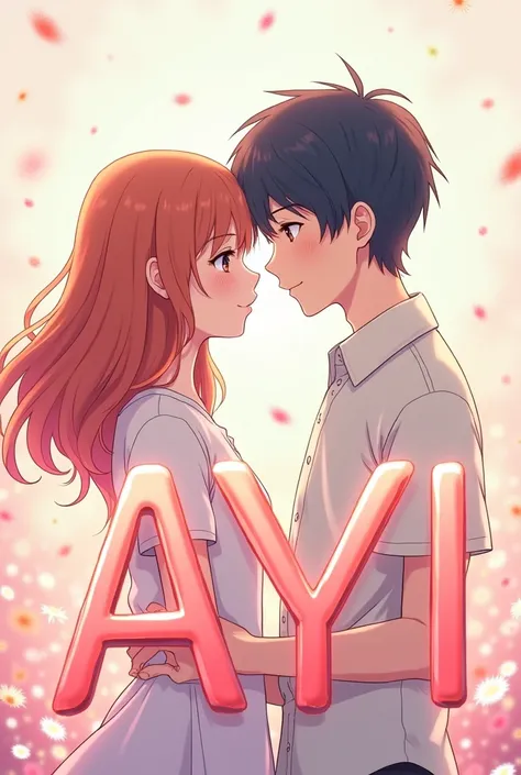 The initials ayi in an anime couple