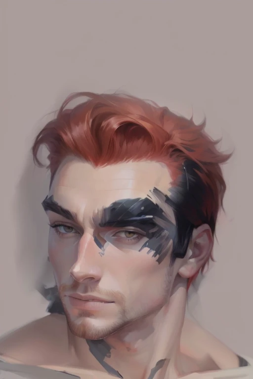 there is a digital painting of a man with a red hair, digital painted, digital matt painting, an expressive digital painting, smooth. digital painting, digital paining, stylized portrait, #1 digital painting of all time, # 1 digital painting of all time, a...