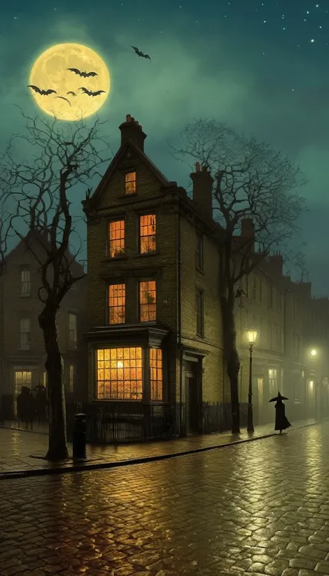 Halloween Night in the Style of John Atkinson Grimshaw