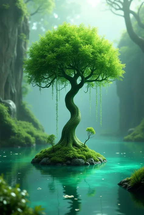 create a green water tree 