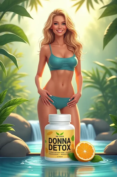 I want a digital marketing image, promoting a weight loss product called Donna Detox 