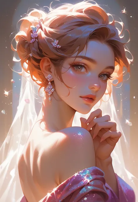 masterpiece, beautiful illustration, glitter