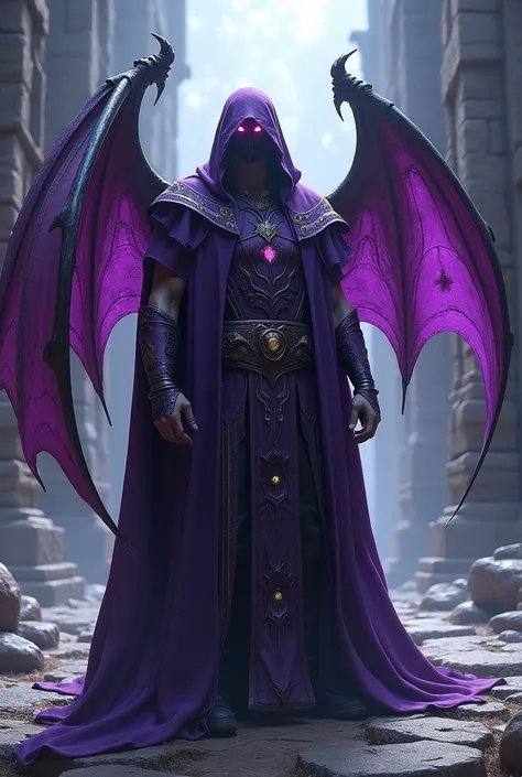 Damien Priest - WWE Wizard With Bat Wings Purple Details , - Lord of the Rings style