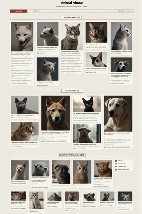 Create a semantic dashboard, for my TCC, The theme of my work is about animal abuse and we will create a virtual museum exposing this theme., we want something similar to Pinterest