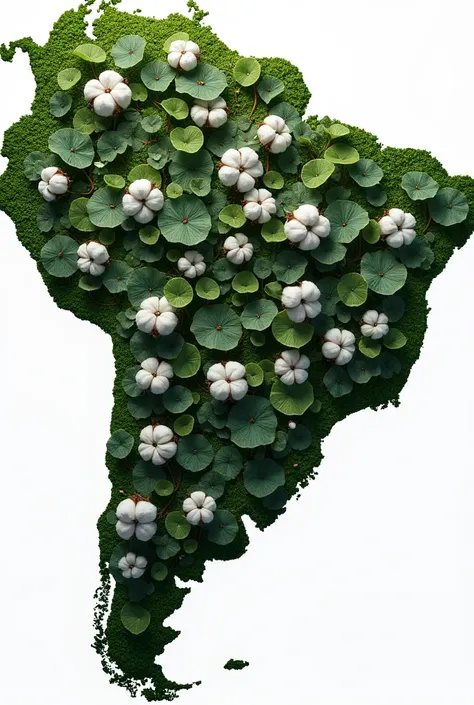 Brazil&#39;s map, only the map of Brazil, with cotton plant filling the entire map, I don&#39;t want the map of South America to be placed with the map of Brazil. 