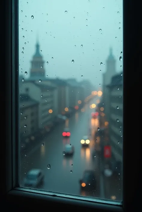 a window with rainy weather