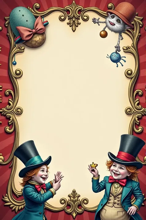 ((best quality)), ((masterpiece)), (detailed), Alice in Wonderland Mad Hatter Themed Baby Shower Invitation with No Wording 