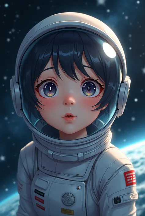  astronaut opening his eyes anime version