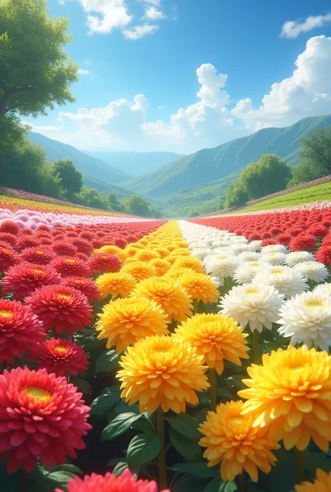 Tricolor Chrysanthemum Garden