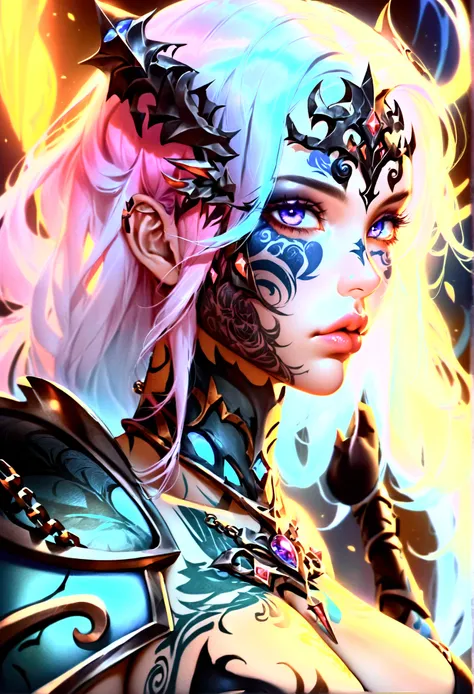 beautiful digital artwork, beautiful digital art, detailed beautiful face, 10k high quality detailed art, very beautiful digital art, digital art. highly detailed, beautiful detailed body, Create a hyper detailed photograph of a deathknight perfectly simet...