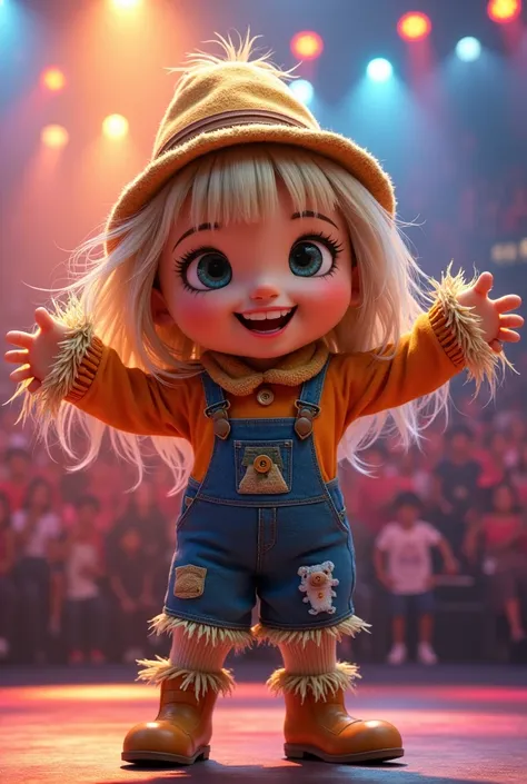 created an image of a person wearing a mascot named " cute scarecrow girl" on the show The Masked Singer