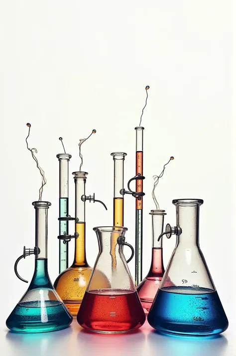 A cover with all the chemistry implements 
