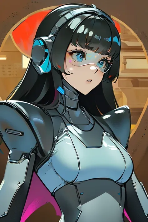 (masterpiece),(Highest quality),(Super detailed),(Best illustrations),(Best Shadow),(Absurd),(Detailed Background),(so beautiful), 16K, 8K, 4K,(Best Shadow),robotization,woman ,big bust,Robot Joint ,Metal skin,Black robot Suit,long hair,a black robot suit ...