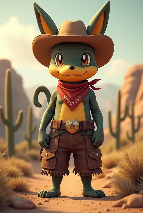 A Chilean pokemon dressed as a cowboy