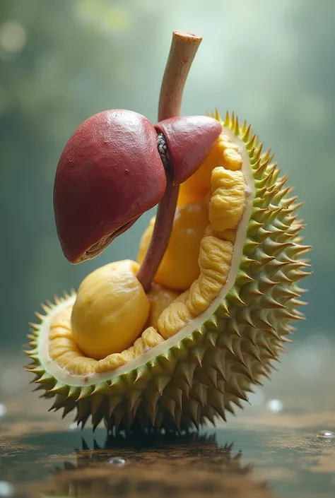 the two things are separate

liver; durian peel,