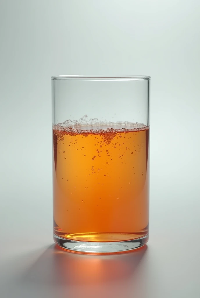 A glass with clay, demonstrating that water is dyed that color, that the water inside is a little brown and that it looks a little dirty
