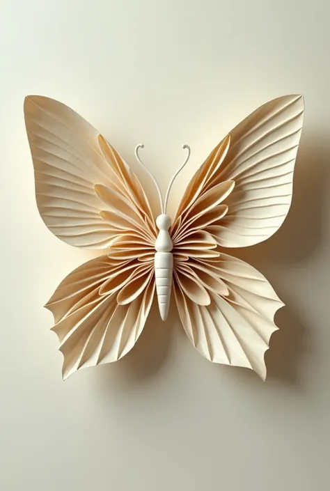 A butterfly-shaped sign with wings made from book pages