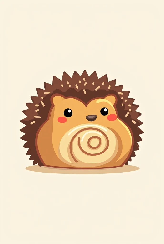 illustrates an icon combining a hedgehog and a cinnamon roll, minimalist
