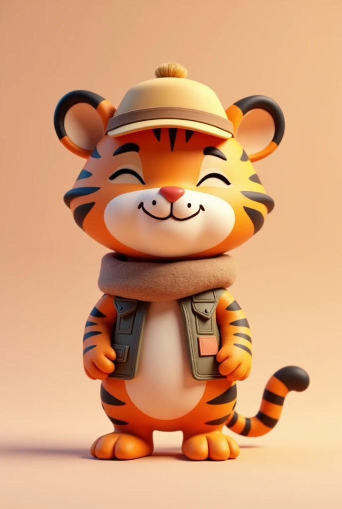 cute 3d cartoon tiger with clothes 