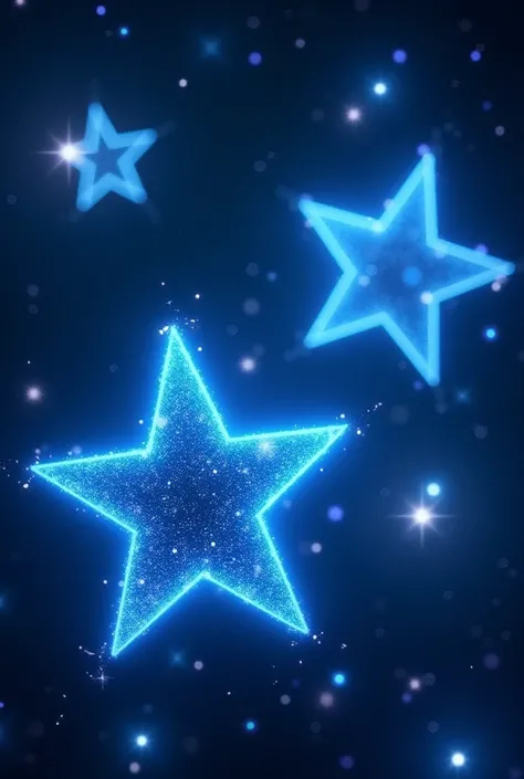 Flashing lights background with blue and white 5-pointed stars 