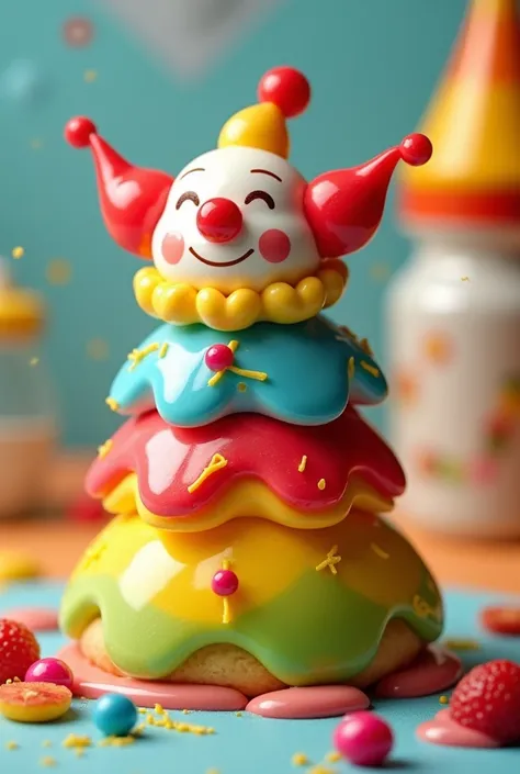 Clown gelatin is the most fun of all, with layers of bright colors and varied flavors that will surprise you in every bite. An explosion of joy in the form of gelatin!


