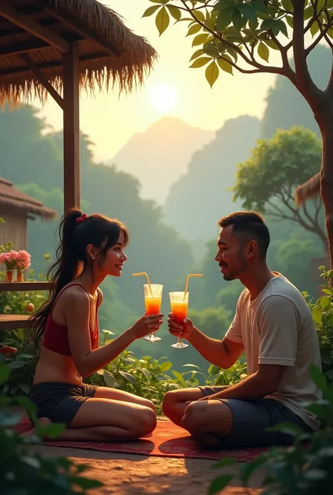 missy is drinking with Ronaldo in a remote rural area in Thailand